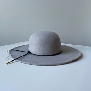 NWT NINE WEST Faux Suede, Vegan Leather Braided Tie Hat